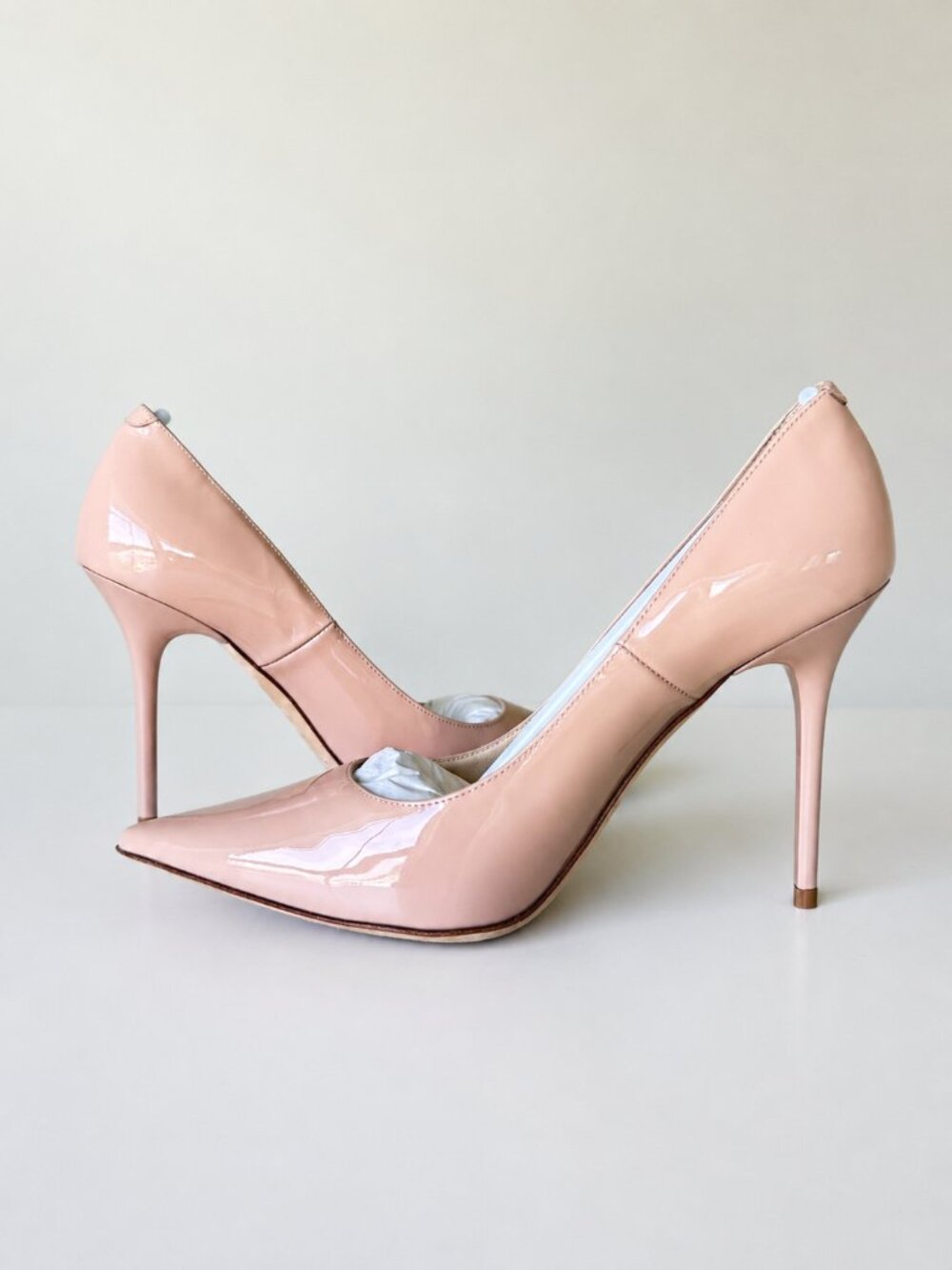 NIB Jimmy Choo Women's Abel Patent Leather Pointy Toe Pumps Powder Pink Size 36 - Picture 3 of 10